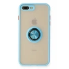 Apple iPhone 7 Plus Kılıf Montreal Yüzüklü Silikon Kapak - Buz Mavi