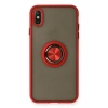 Apple iPhone X Kılıf Montreal Yüzüklü Silikon Kapak - Kırmızı