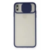 Apple iPhone X Kılıf Palm Buzlu Kamera Sürgülü Silikon - Lacivert