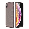 Apple iPhone XS Max Kılıf Auto Focus Karbon Kapak - Kahverengi
