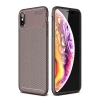 Apple iPhone XS Max Kılıf Auto Focus Karbon Kapak - Kahverengi