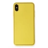 Apple iPhone XS Max Kılıf Coco Deri Silikon Kapak - Sarı