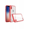 Apple iPhone XS Max Kılıf Miami Şeffaf Silikon - Kırmızı