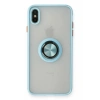 Apple iPhone XS Max Kılıf Montreal Yüzüklü Silikon Kapak - Buz Mavi