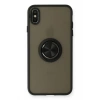 Apple iPhone XS Max Kılıf Montreal Yüzüklü Silikon Kapak - Siyah