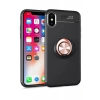 Apple iPhone XS Max Kılıf Range Yüzüklü Silikon - Siyah-Gold