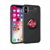 Apple iPhone XS Max Kılıf Range Yüzüklü Silikon - Siyah-Kırmızı