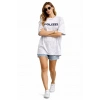 Asit Yıkamalı Oversize Tişört ön Ve Arkası Baskılı %100 Pamuk Street Style T-Shirt - Beyaz