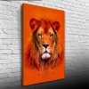Aslan , Turuncu Tonlarda Dekoratif Kanvas Tablo 50 x 70