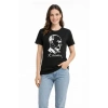Atatürk Baskılı Tişört Kısa Kollu Bisiklet Yaka T-Shirt - Siyah
