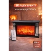 AUHMA Fireplace Aromaterapi Difüzör 300ML Ultrasonik Hava Nemlendirici Kumandalı 3D Alev Efektli Buhar Makinesi