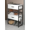 Ayakkabılık Ahşap 2 Kapaklı Metal Raflı 4 Katlı Çok Amaçlı Beyaz