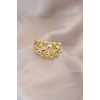 Ayarlamalı Gold Renk Metal Bombeli Boluncuk Model Yüzük