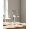 Ayarlanabilir Ergonomik Katlanabilir Masaüstü Telefon Tutucu Beyaz