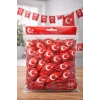 Ayyıldızlı Kırmızı Balon Seti Türk Bayraklı Parti Balonu Dayanıklı Latex Balon 50 Adet