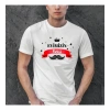 Babalar Günü Hediye Baba Temalı Baskılı Oversize Bisiklet Yaka T-shirt - Beyaz