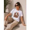 Balkabağı Hayalet Baskılı Tişört Kısa Kol Yazlık T-Shirt - Beyaz