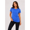 Basic Bisiklet Yaka Yazlık Slim Fit T-Shirt - Mavi - Hardal Sarısı