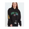 Baskılı Kapüşonlu Sweatshirt - Siyah