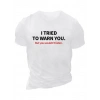 Baskılı Oversize Bisiklet Yaka T-shirt - Beyaz