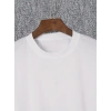 Baskılı Oversize Bisiklet Yaka T-shirt - Beyaz