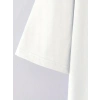 Baskılı Oversize Bisiklet Yaka T-shirt - Beyaz