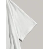 Baskılı Oversize Bisiklet Yaka T-shirt - Beyaz