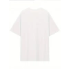 Baskılı Oversize Bisiklet Yaka T-shirt - Beyaz