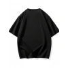 Baskılı Oversize Bisiklet Yaka T-shirt - Siyah
