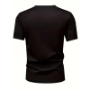 Baskılı Oversize Bisiklet Yaka T-shirt - Siyah