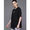 Baskılı Oversize T-shirt - Siyah