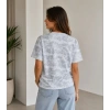 Batik Desenli Tişört Bisiklet Yaka Kısa Kol Regular Fit T-shirt - Gri
