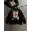 Bisiklet Yaka Baskılı SweatShirt - Siyah