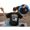 Bisiklet Yaka Baskılı T-shirt - Siyah