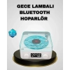 Bluetooth Hoparlörlü Gece Lambası Dijital Saat Ekranlı Su Dalgası Efektli Dekoratif