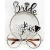Bride Yazılı Taç ve Bride To Be Yazılı Gözlük Seti - Gümüş Renk