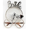Bride Yazılı Taç ve Bride To Be Yazılı Gözlük Seti Gümüş Renk