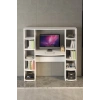 Çalışma Masası 10 Raflı Kitaplık Raf Beyaz