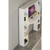 Çalışma Masası 10 Raflı Kitaplık Raf Beyaz