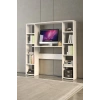 Çalışma Masası 10 Raflı Kitaplık Raf Beyaz