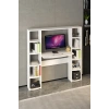 Çalışma Masası 10 Raflı Kitaplık Raf Beyaz