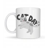 Cat Day Kedi Desenli Porselen Kupa MODEL 67 – Sevimli Kedi Figürlü, Günlük Kullanıma Uygun, Kahve & Çay Kupası