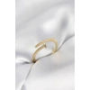 Çivi Model Zirkon Taşlı Gold Renk Kadın Yüzük