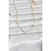 CM 14K Gold Renk Burgu ve Top Zincirli Model 60 cm Kadın Kolye