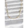 CM 14K Gold Renk Burgu Zincirli Damla Topçuk Model 45 cm Kadın Kolye