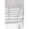 CM 14K Gold Renk Burgu Zincirli Damla Topçuk Model 45 cm Kadın Kolye