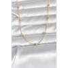 CM 14K Gold Renk Damla Topçuk Model Zincirli 60 cm Kadın Kolye