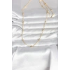 CM 14K Gold Renk Damla Topçuk Model Zincirli 60 cm Kadın Kolye