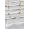 CM 14K Gold Renk Damla Topçuklu Zincir Model 60 cm Kadın Kolye