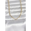 CM 14K Gold Renk Lazer Kesim Zincirli Model 60 cm Kadın Kolye